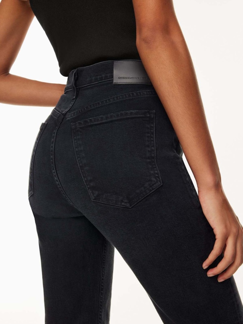 Citizens Of Humanity| Daphne High-Rise Black Stretch Denim Straight Jeans Sz 25 - Picture 6 of 6